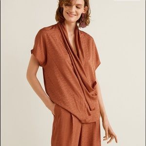 Mango light brown blouse xs size